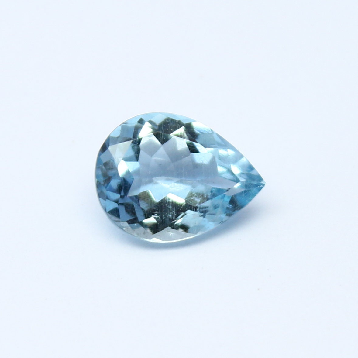 Natural Aquamarine 0.91 Carat 8x6 MM Pear Shape Faceted Gemstone