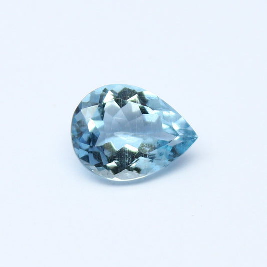 Natural Aquamarine 0.91 Carat 8x6 MM Pear Shape Faceted Gemstone