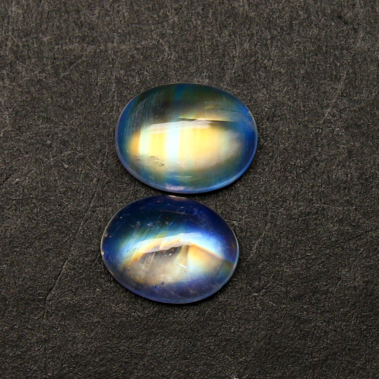 Natural Rare Andesine Labradorite Lot 3.44 Carat 9x7/8.6x6.7 MM Oval Shape Cabochon Gemstone 2 Piece Lot