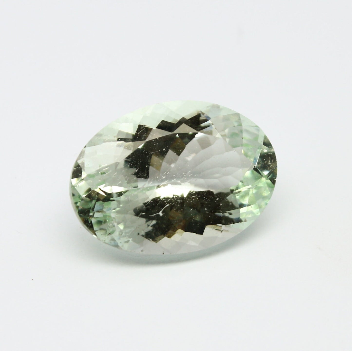 Natural Mint Green Aquamarine 20x14.3 MM 15.43 Carat Oval Shape Faceted Gemstone March Birtthstone