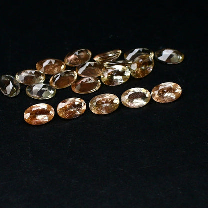 Natural Oregon Sunstone 6x4 MM Oval Shape Faceted Gemstone Lot