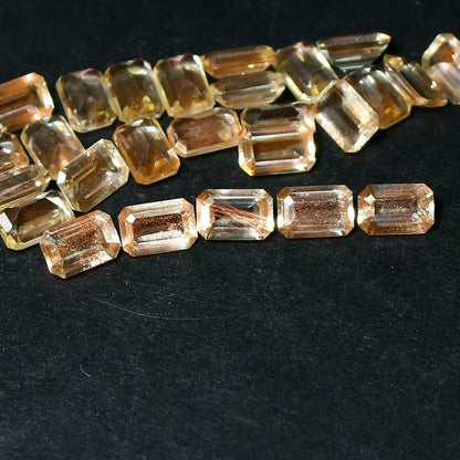 Natural Oregon Sunstone 6x4 MM Octagon Shape Faceted Gemstone Lot