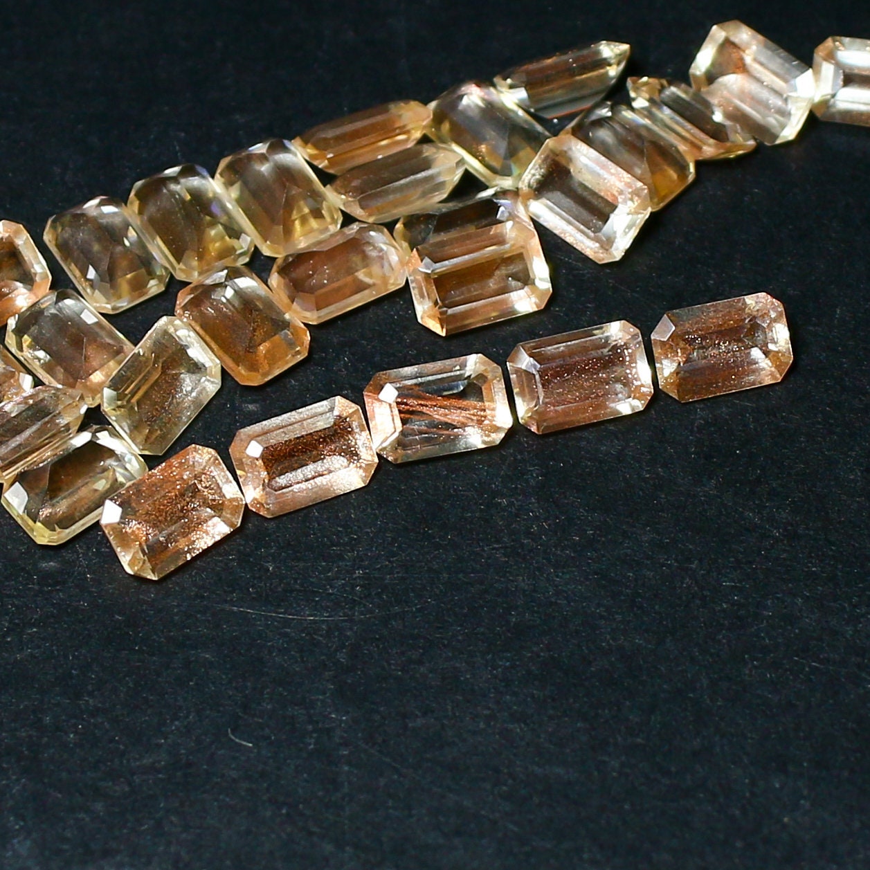 Natural Oregon Sunstone 6x4 MM Octagon Shape Faceted Gemstone Lot