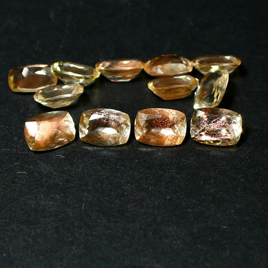 Natural Oregon Sunstone 7x5 MM Cushion Shape Faceted Gemstone Lot