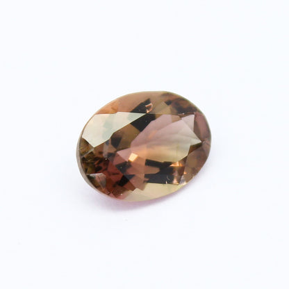 Natural Bi-color Tourmaline 1.07 Carat 7.9x5.9 MM Oval Shape Faceted Gemstone