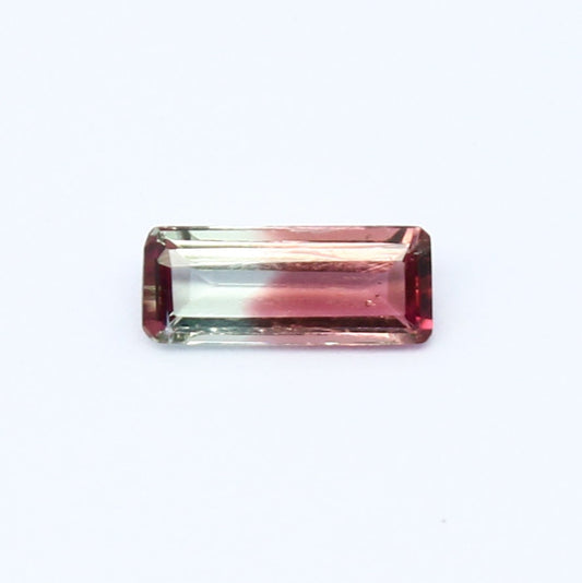 Natural Bi-Color Tourmaline 0.51 Carat 8x3.3 MM Octagon Shape Faceted Gemstone