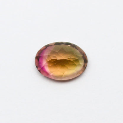 Natural Bi-color Tourmaline 0.80 Carat 7x5 MM Oval Shape Faceted Gemstone