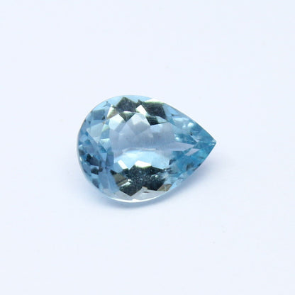 Natural Aquamarine 0.91 Carat 8x6 MM Pear Shape Faceted Gemstone