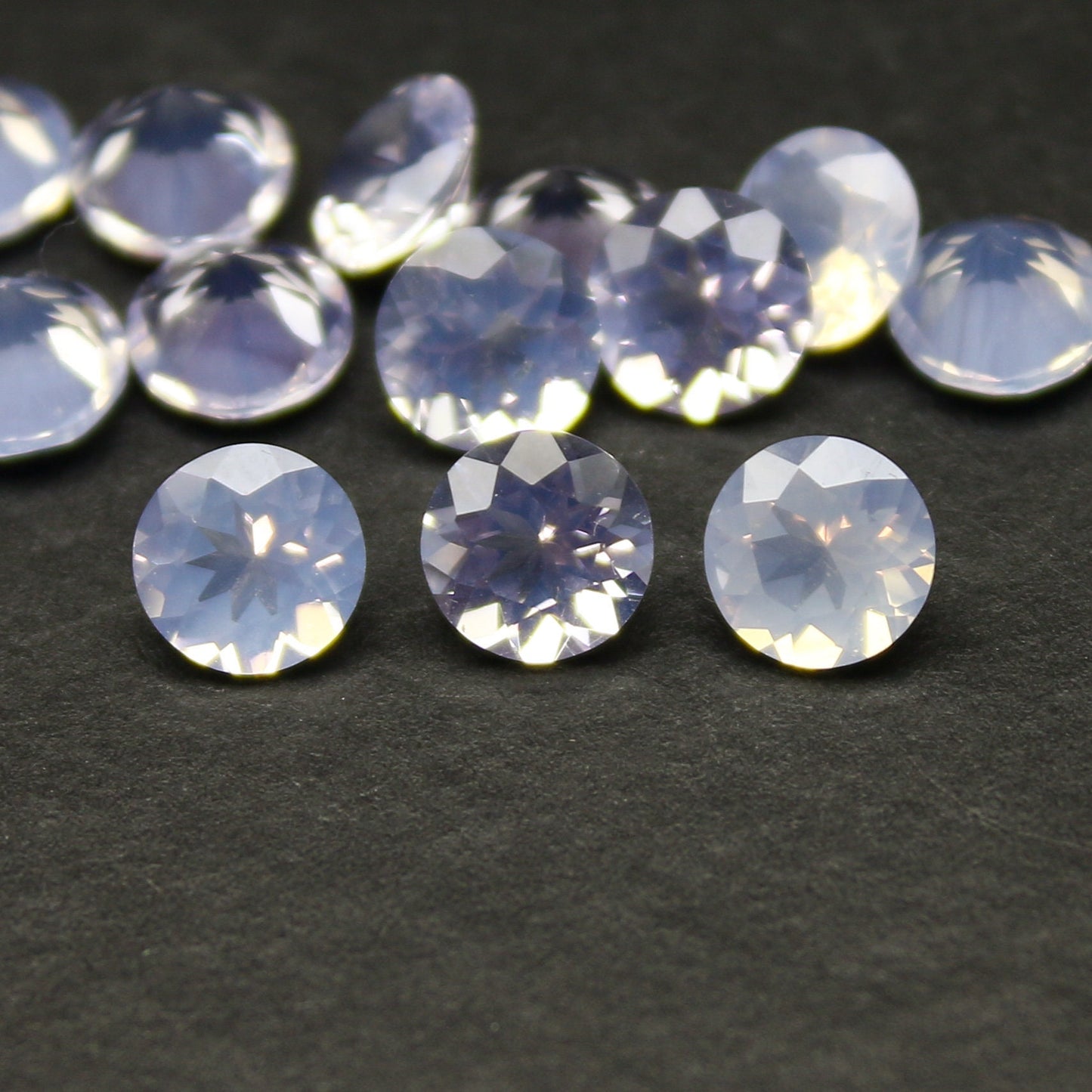 Natural Lavender Quartz 6x6 MM Round Shape Faceted Gemstone