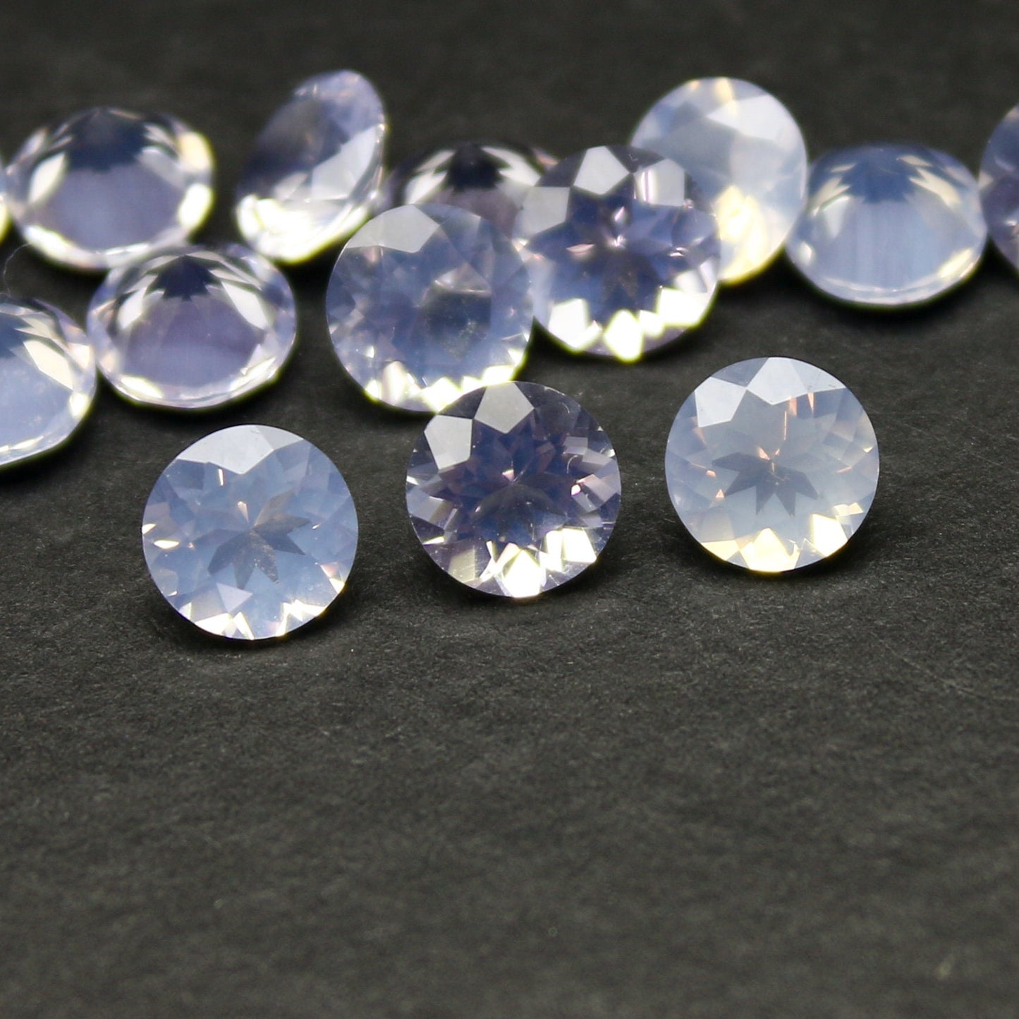 Natural Lavender Quartz 6x6 MM Round Shape Faceted Gemstone