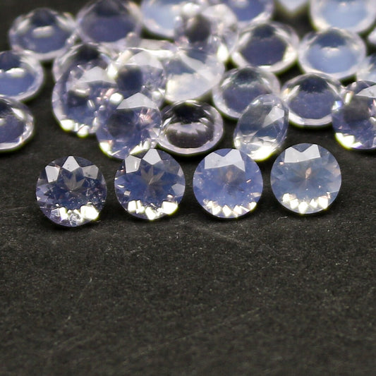 Natural Lavender Quartz 3.5x3.5 MM Round Shape Faceted Gemstone Lot