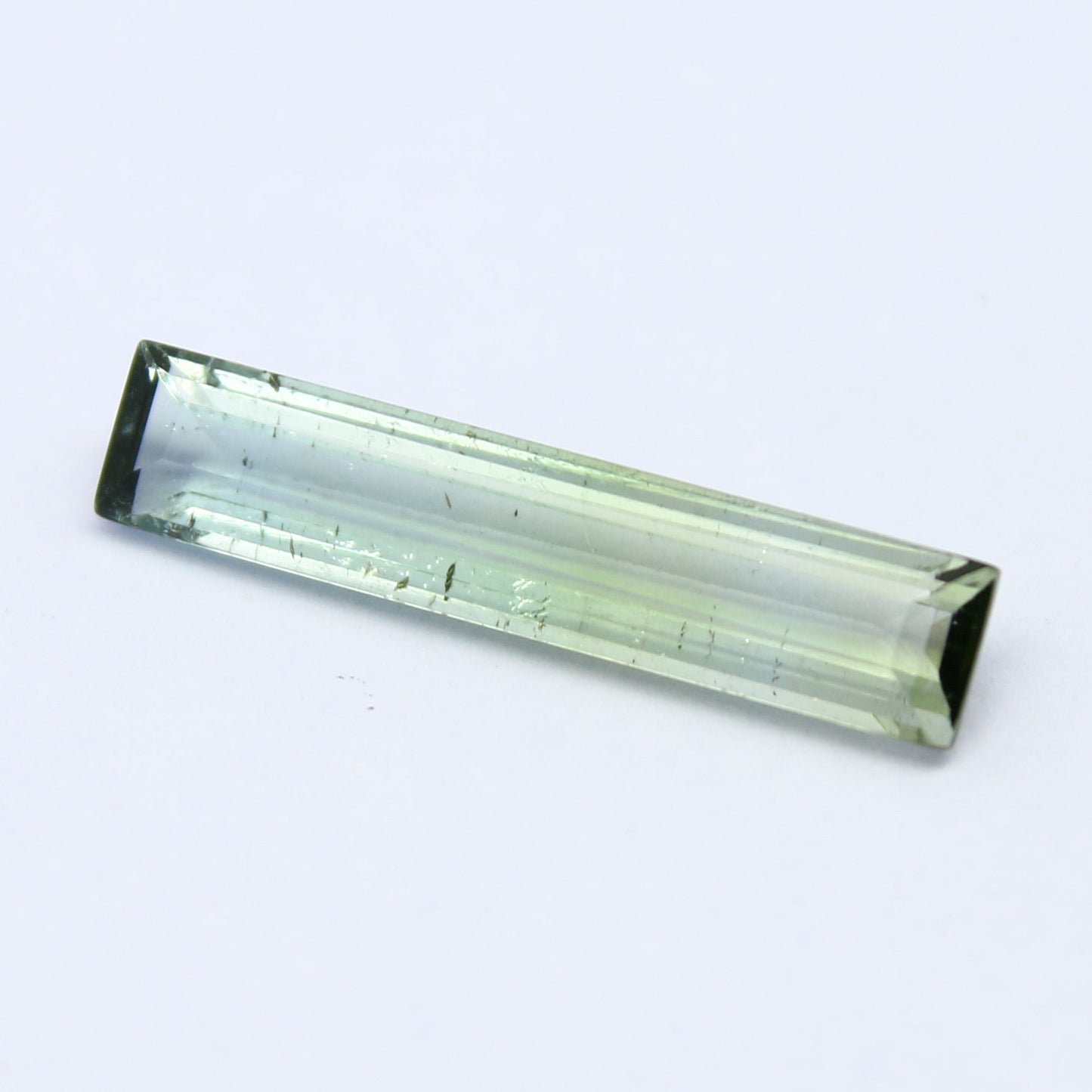 Natural Bi-color Tourmaline 2.52 Carat Bi-color 19.5x4 MM Baguette Shape Faceted Gemstone