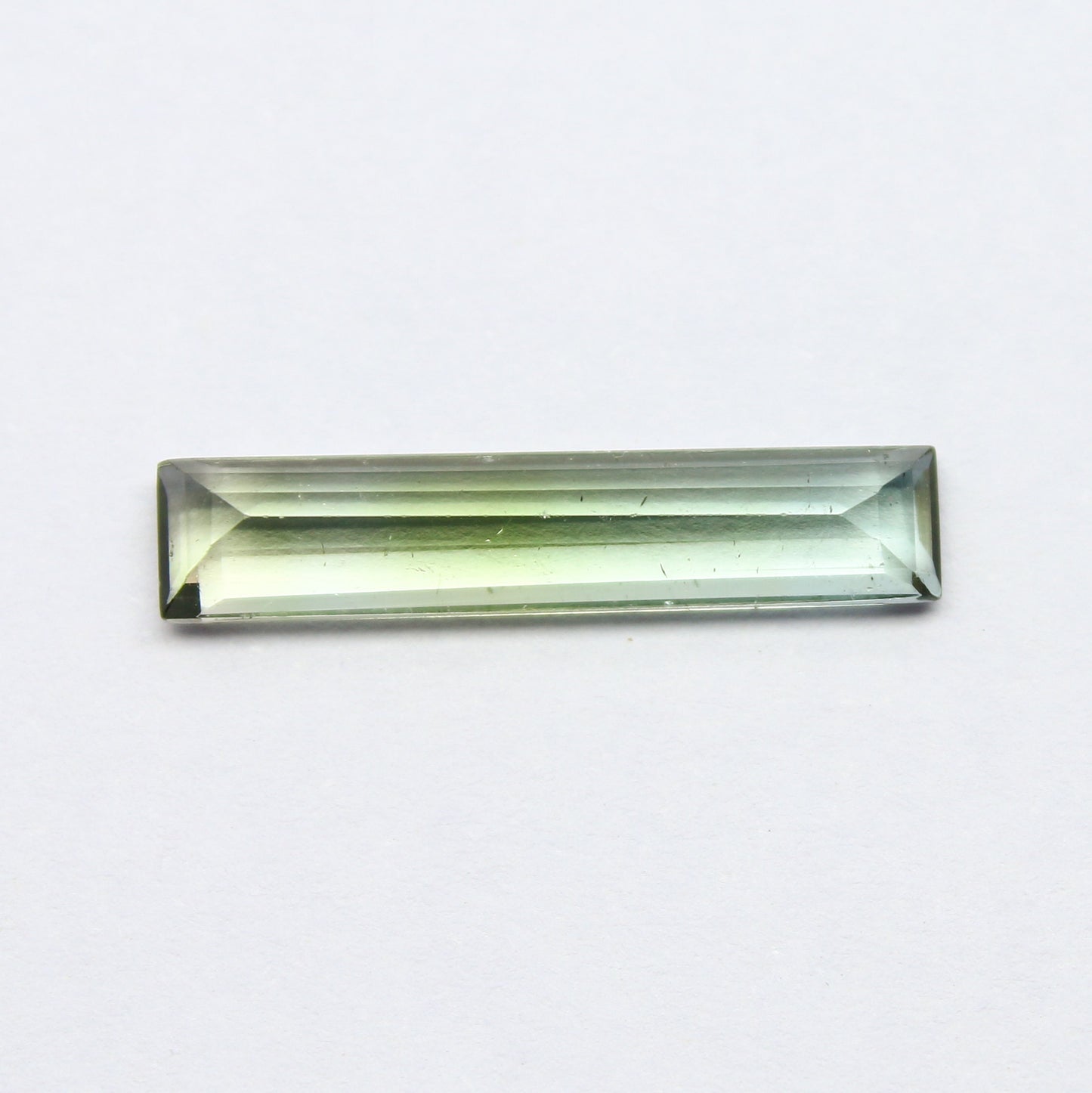 Natural Bi-color Tourmaline 2.52 Carat Bi-color 19.5x4 MM Baguette Shape Faceted Gemstone