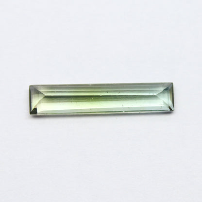 Natural Bi-color Tourmaline 2.52 Carat Bi-color 19.5x4 MM Baguette Shape Faceted Gemstone