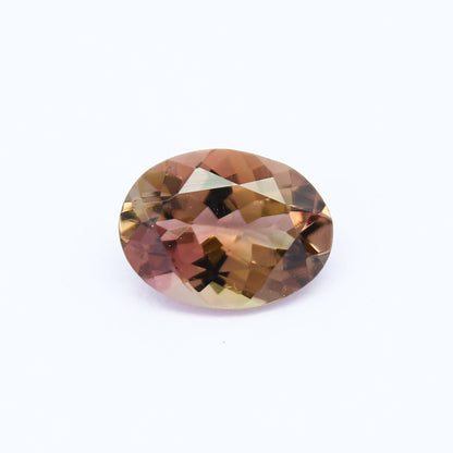 Natural Bi-color Tourmaline 1.07 Carat 7.9x5.9 MM Oval Shape Faceted Gemstone