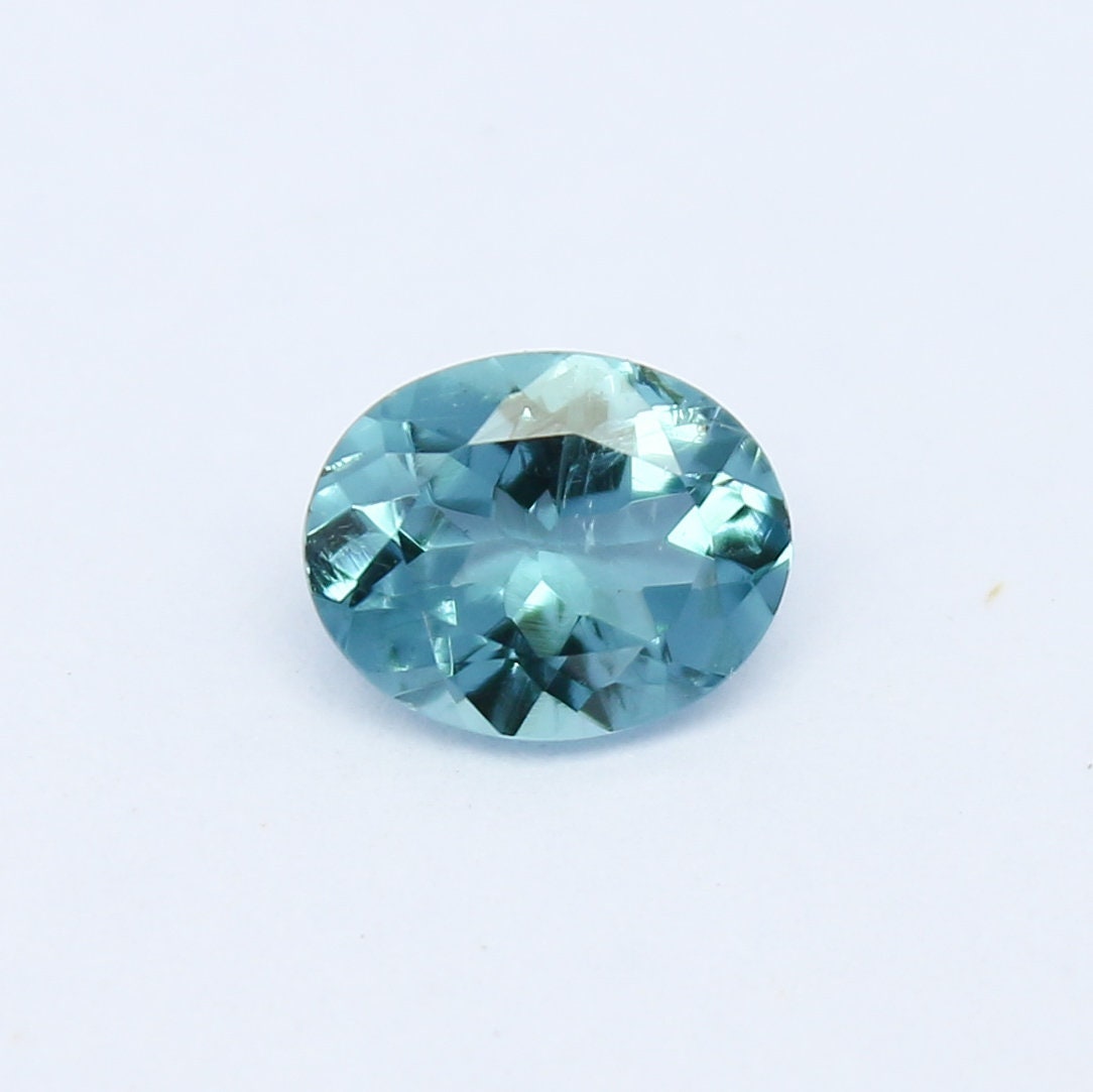 Natural Blue Tourmaline 0.46 Carat 5.8x4.6 MM Oval Shape Faceted Gemstone