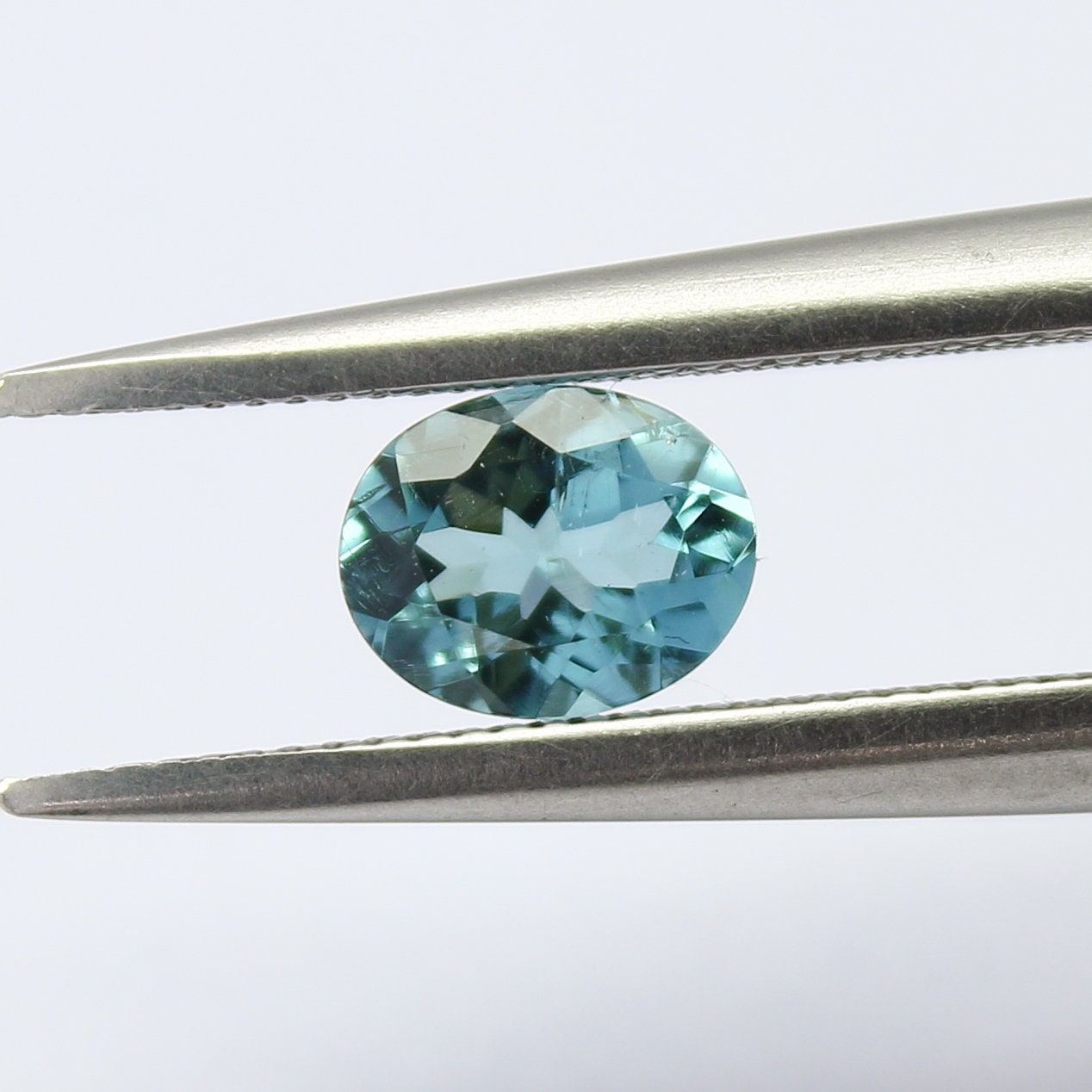 Natural Blue Tourmaline 0.46 Carat 5.8x4.6 MM Oval Shape Faceted Gemstone