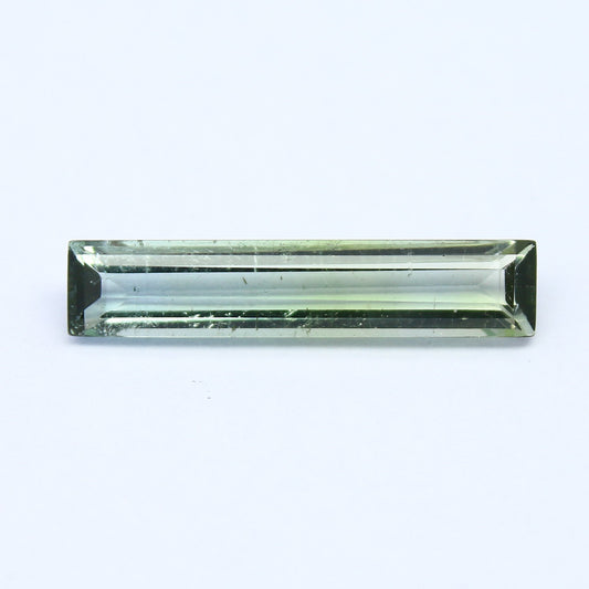 Natural Bi-color Tourmaline 2.52 Carat Bi-color 19.5x4 MM Baguette Shape Faceted Gemstone