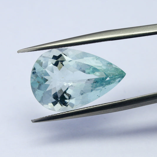 Natural Aquamarine 7.03 Carat 12x18 MM Pear Shape Faceted Gemstone