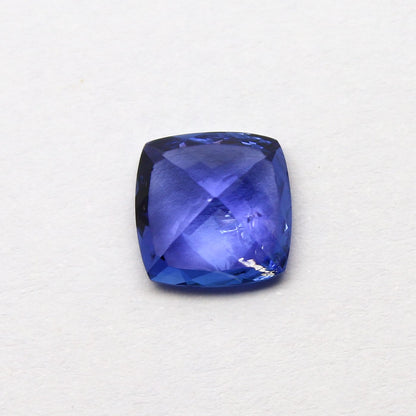 Natural vivid Blue Tanzanite 2.43 Carat 8x8 MM Cushion Shape Faceted Gemstone VVS