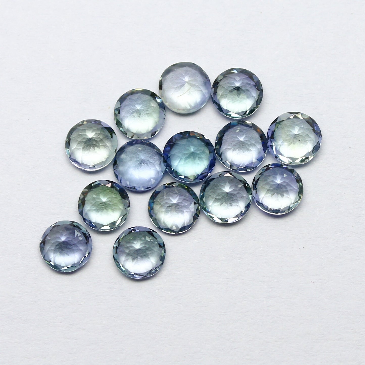 Natural Flawless Bi-Color Tanzanite Lot 4.6-5.1 MM Round Shape Faceted Gemstone Lot