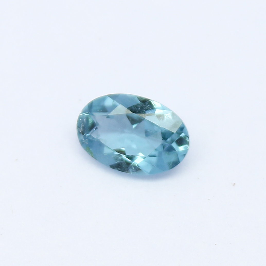 Natural Blue Tourmaline 0.42 Carat 6x4 MM Oval Shape Faceted Gemstone