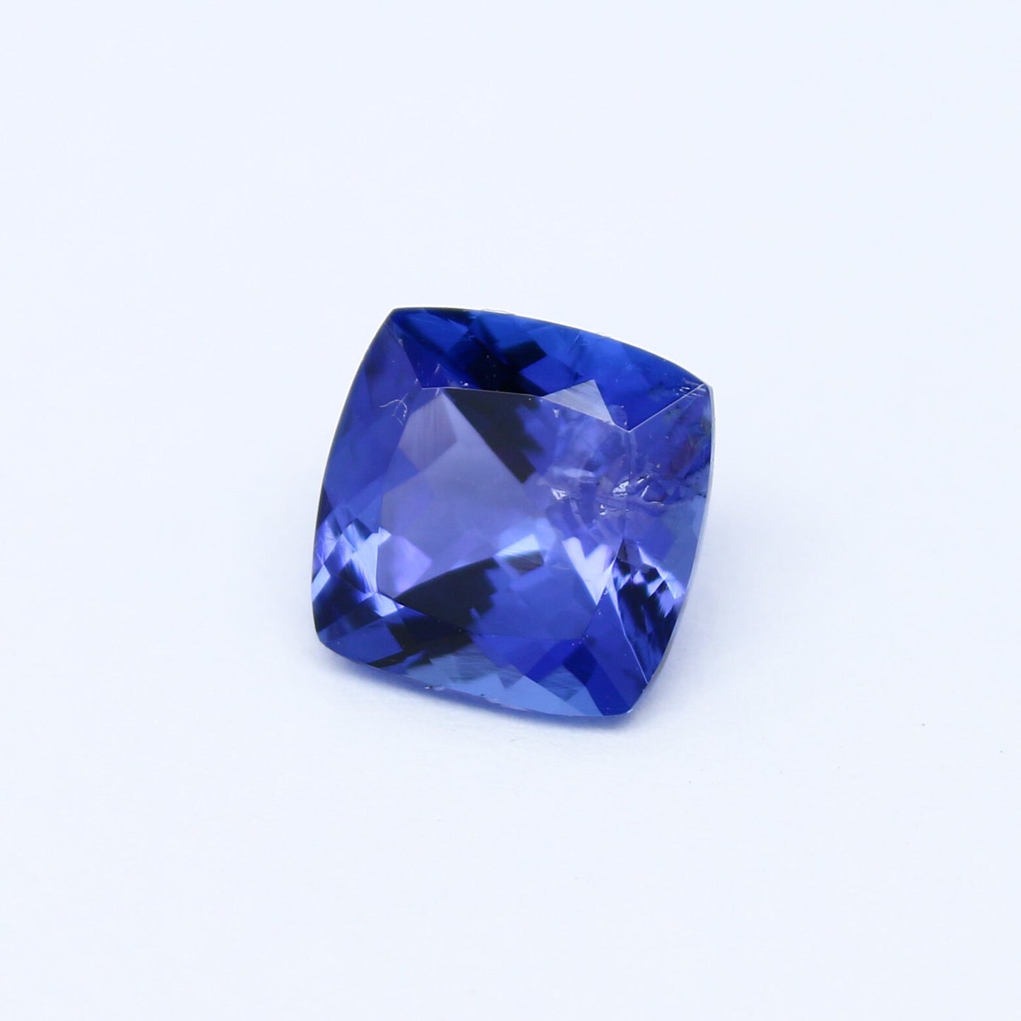 Natural vivid Blue Tanzanite 2.43 Carat 8x8 MM Cushion Shape Faceted Gemstone VVS