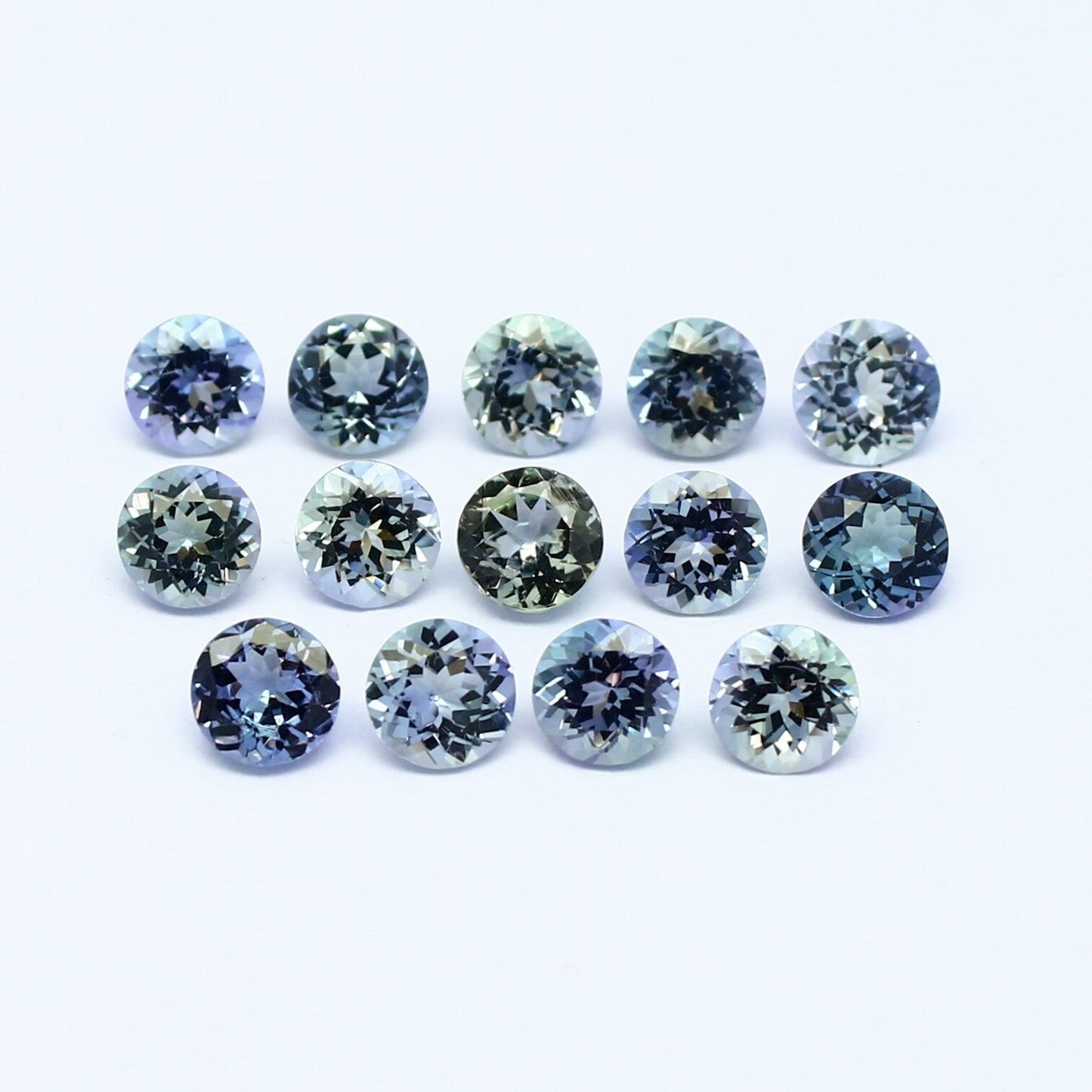 Natural Flawless Bi-Color Tanzanite Lot 4.6-5.1 MM Round Shape Faceted Gemstone Lot