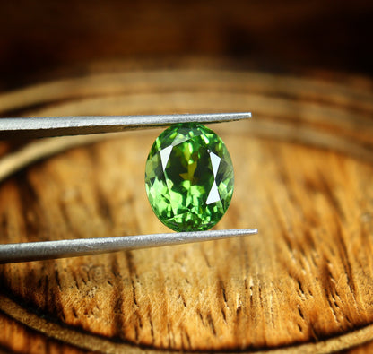 Natural Flawless Green Tourmaline 2.40 Carat 9x7 MM Oval Shape Faceted Gemstone