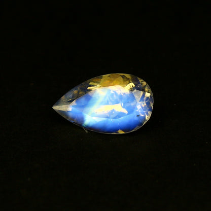 Natural Multi-Fire Rainbow Moonstone (Andesine Labradorite) 1.18 Carat 9.7x5.7 MM Pear Shape Faceted Gemstone