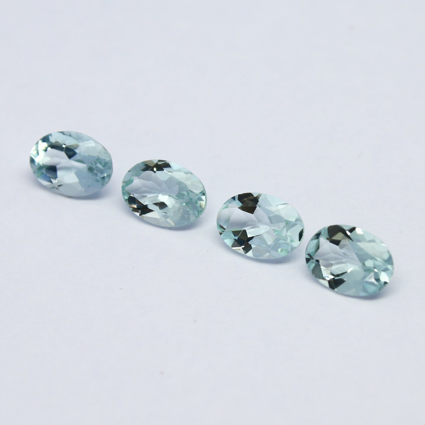 Natural Mint Green beryl Lot 2.68 Carat 7x5 MM Oval shape Faceted Gemstone 4 Piece Lot