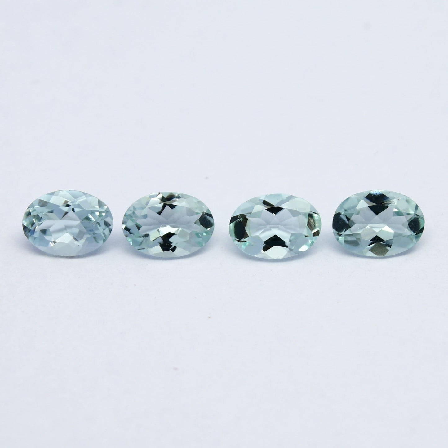 Natural Mint Green beryl Lot 2.68 Carat 7x5 MM Oval shape Faceted Gemstone 4 Piece Lot