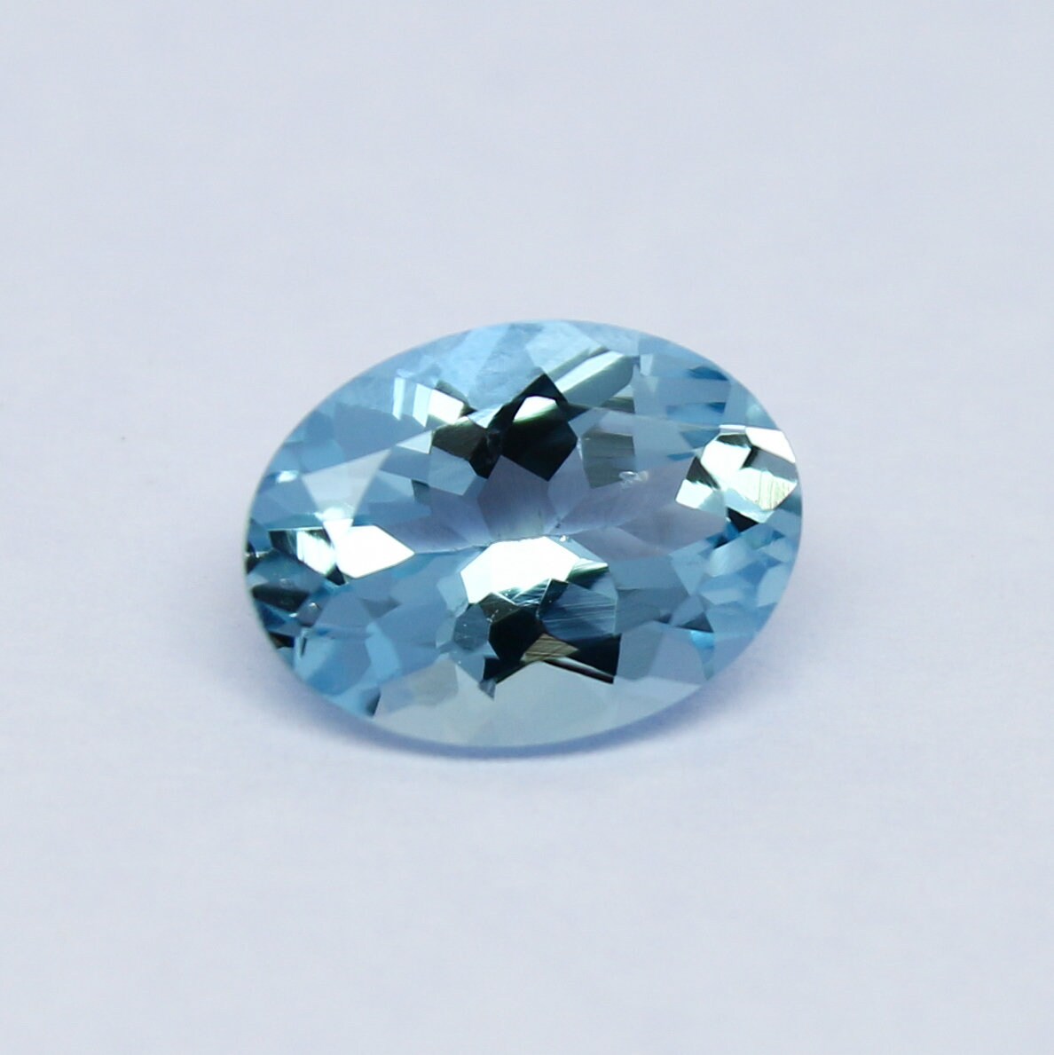 Natural Flawless Aquamarine 1.01 Carat 8x6 MM Oval Shape Faceted Gemstone