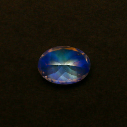 Natural Multi-Fire Rainbow Moonstone (Andesine Labradorite) 0.78 Carat 7x5 MM Oval Shape Faceted Gemstone