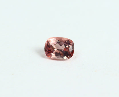 Natural Peach Tourmaline 1.11 Carat 7.4x5.5 MM Cushion Shape Faceted Gemstone