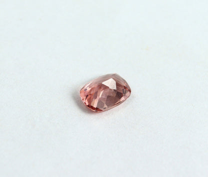 Natural Peach Tourmaline 1.11 Carat 7.4x5.5 MM Cushion Shape Faceted Gemstone