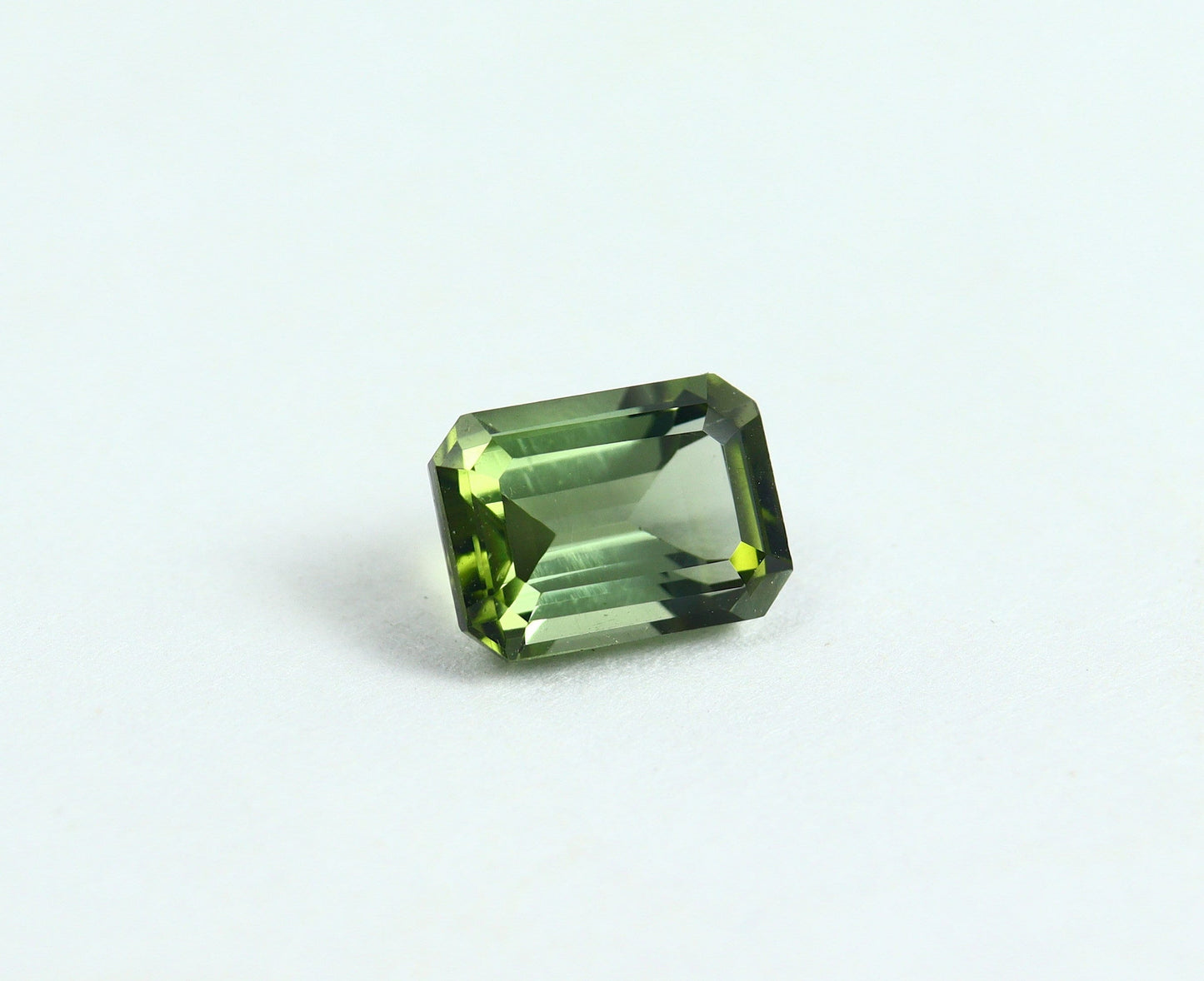 Natural Green Tourmaline 1.57 Carat 7.5x5.5 MM Octagon Shape Faceted Gemstone