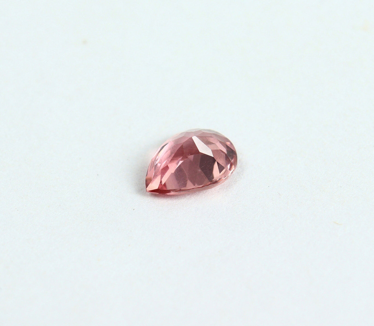 Natural Flawless Peach Pink Tourmaline 0.66 Carat 7x5 MM Pear Shape Faceted Gemstone