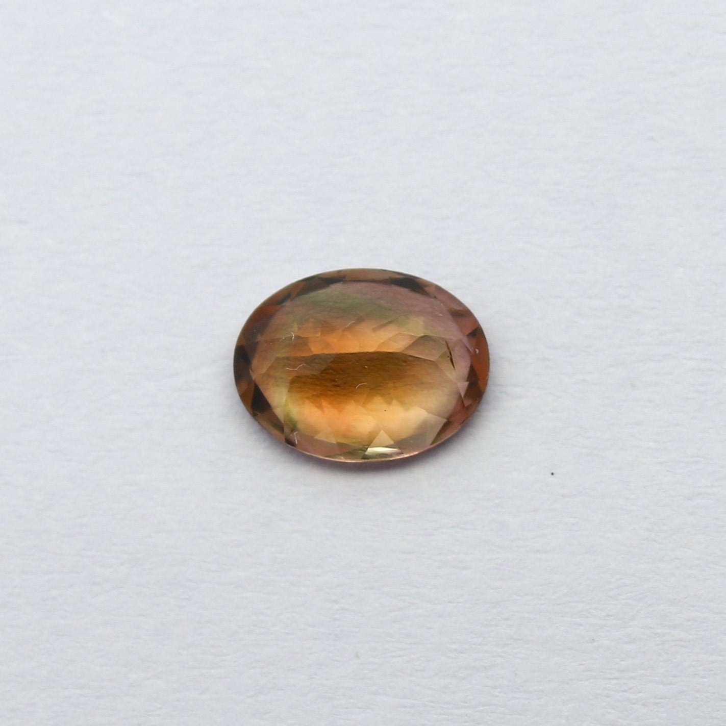 Natural Bi-color Tourmaline 1.27 Carat 8x6 MM Oval Shape Faceted Gemstone