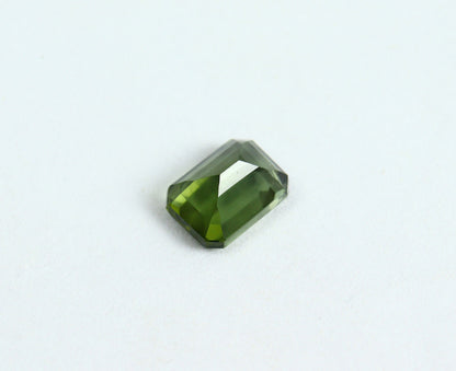 Natural Green Tourmaline 1.57 Carat 7.5x5.5 MM Octagon Shape Faceted Gemstone