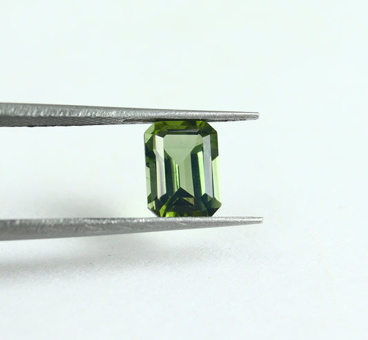 Natural Green Tourmaline 1.57 Carat 7.5x5.5 MM Octagon Shape Faceted Gemstone