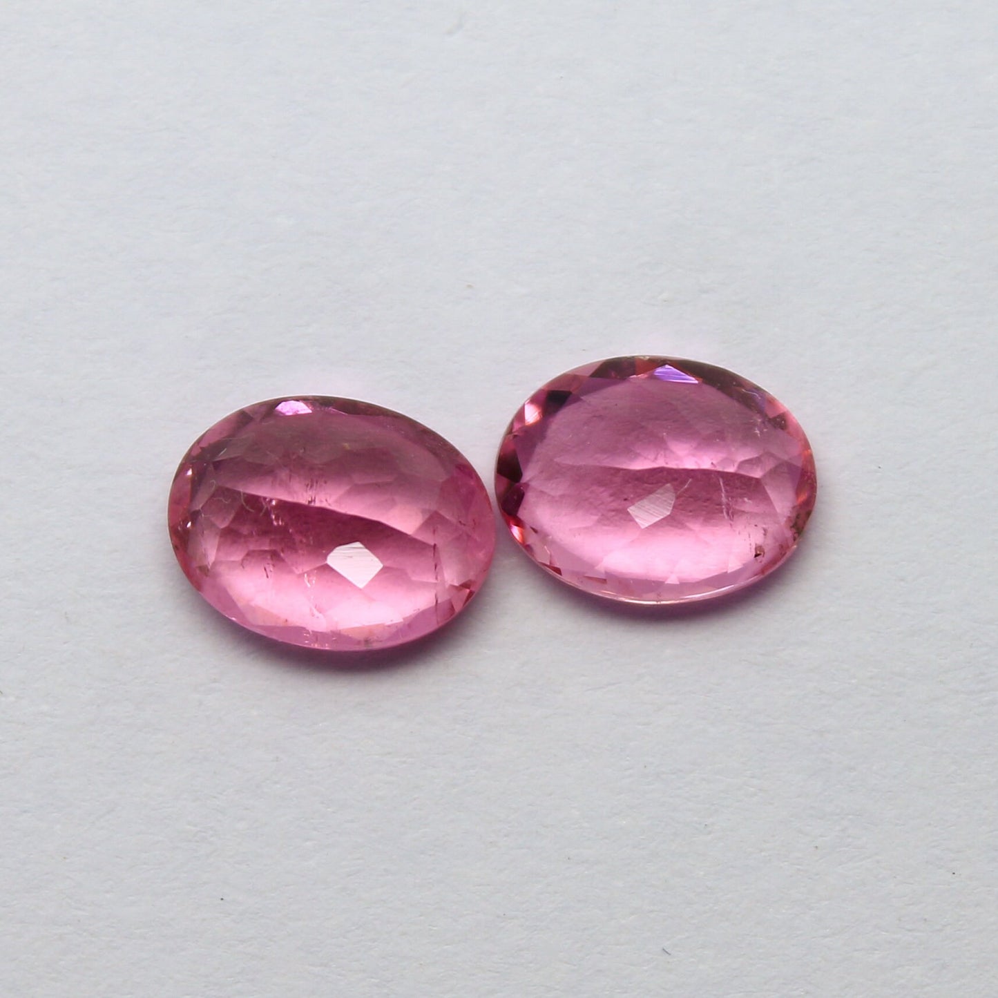 Natural Brazilian Pink Tourmaline Pair 3.93 Carat 9x7 MM Oval Shape Faceted Gemstone Pair