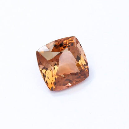 Natural Flawless Rare Peach Tourmaline 6.73 Carat 11x11 MM Cushion Shape Faceted Gemstone