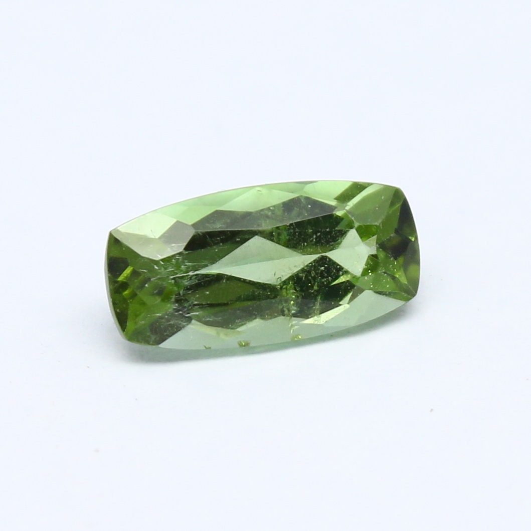 Natural Green Tourmaline 1.48 Carat 10x5 MM Cushion Shape Faceted Gemstone