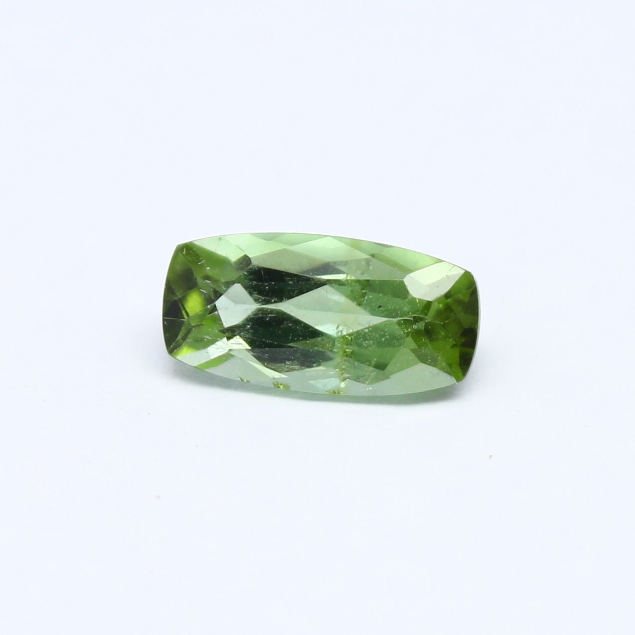 Natural Green Tourmaline 1.48 Carat 10x5 MM Cushion Shape Faceted Gemstone