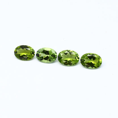 Natural Green Tourmaline lot 2.87  Carat 7x5 MM Oval Faceted Gemstone 4 Piece Lot