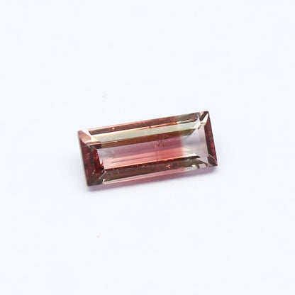 Natural Bi-color Tourmaline 1.19 Carat 9.5x4 MM Baguette Shape Faceted Gemstone