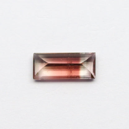 Natural Bi-color Tourmaline 1.19 Carat 9.5x4 MM Baguette Shape Faceted Gemstone