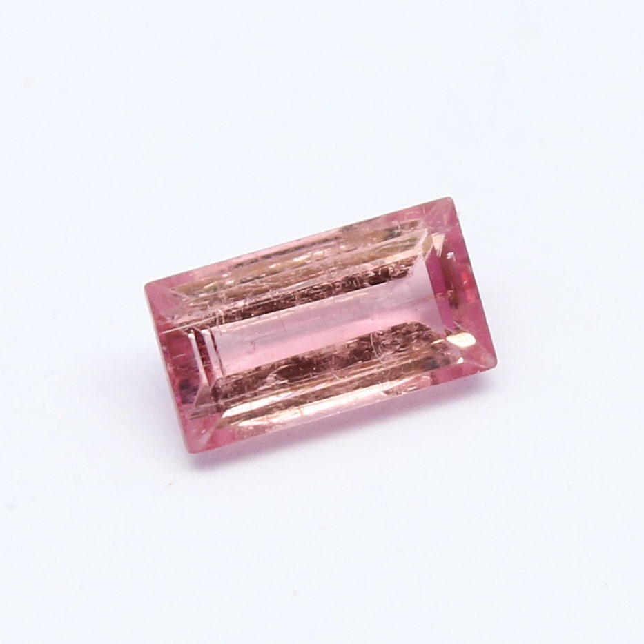 Natural Pink Tourmaline 1.36 Carat 8.5x4.5 MM Baguette Shape Faceted gemstone