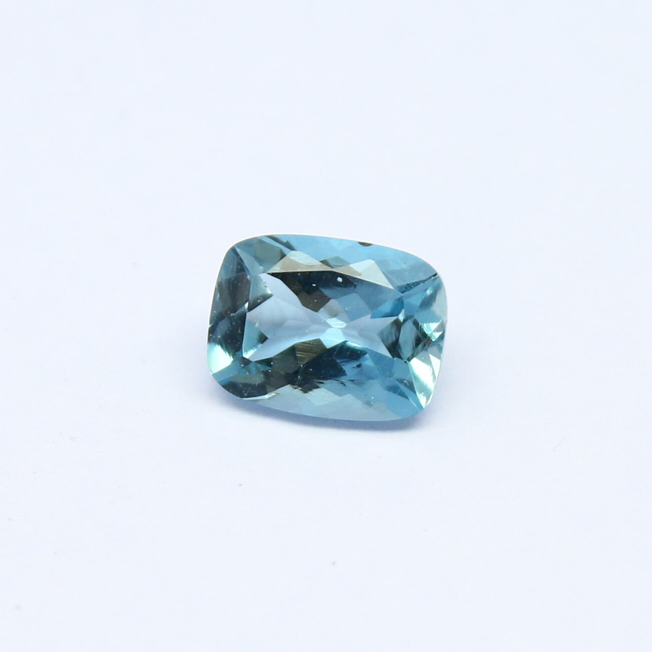 Natural Aquamarine 1.32 Carat 8x6 MM Cushion Shape Faceted Gemstone